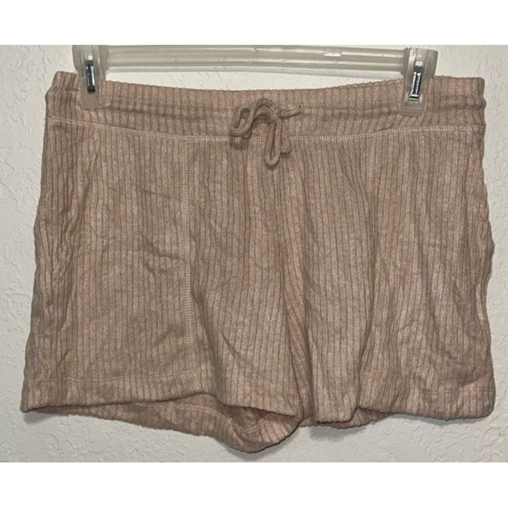Soma Brushed Cozy Rib Shorts Highland Pink Tint Drawstring Lounge‎ Sleep Medium